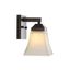 Staunton 5" Oil-Rubbed Bronze Vanity Light with White Glass Shade