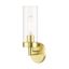 Urban Elegance Satin Brass Dimmable Sconce with Clear Glass