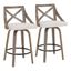 Charlotte 19" Dark Gray Wood Swivel Counter Stool, Set of 2