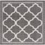 Ivory and Charcoal Geometric Square Indoor/Outdoor Rug