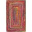Coastal Charm Red and Multicolor Handwoven Cotton Area Rug - 3' x 5'