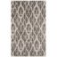 Beige Light Grey Geometric 30" Round Synthetic Area Rug