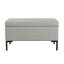 Gray Woven Medium Storage Bench with Black Metal Legs