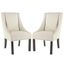 Morris Beige Linen Upholstered Dining Chairs with Birch Legs, Set of 2