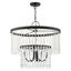 Elizabeth Black Steel Crystal Drum Shade Chandelier