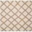 Sumptuous Ivory Shag 8' Square Synthetic Easy-Care Rug