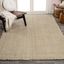 Ivory Handwoven Herringbone Jute Area Rug, 5x8 Feet