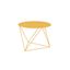 27" Yellow Metal Geometric Round Accent Table