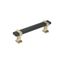 Overton 3-3/4 inch Brushed Matte Black and Golden Champagne Cabinet Pull