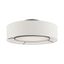 Ellsworth 21" Brushed Nickel and White Drum Semi-Flush Mount