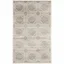 Ivory and Light Grey Hand-Knotted Geometric Synthetic 6' x 9' Rug