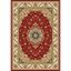 Red and Ivory Safavid Style Synthetic Area Rug, 5'3" x 7'6"