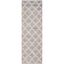 Ivory and Silver Geometric Hand-Knotted Synthetic Area Rug, 12' x 15'