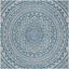 Light Grey and Blue Square Synthetic Indoor/Outdoor Rug