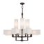 Rubix 12-Light Bronze Chandelier with Oatmeal Fabric Shades