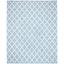 Casual Coastal Light Blue & Ivory Handwoven 9'x12' Wool-Cotton Rug