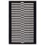 Handmade Black and White Wool Striped Rectangular Rug