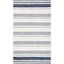 Ivory and Navy Handwoven Wool-Cotton Blend 6' x 9' Kilim Stripe Rug