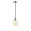 Polished Chrome Mini Globe Pendant with Matte White Glass