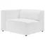 Expansive White Vegan Leather Left-Arm Chair with Elegant Piping