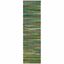 Green and Multicolor Handwoven Cotton Wool Stripe Runner Rug