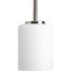 Polished Nickel Mini Pendant Light with Etched Glass Shade