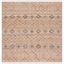 Natural Beige and Rust Flat Woven Cotton Area Rug