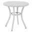 White Outdoor Wicker Round Side Table with Steel Frame