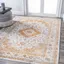 Indhira Orange and Cream Medallion 9' x 12' Synthetic Area Rug