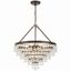 Vibrant Bronze 8-Light Crystal Chandelier with Clear Drops