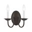 Bronze 2-Light Traditional Wall Sconce with Candelabra Base