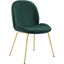 Green Velvet Upholstered Side Chair with Metal Legs