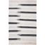 Ivory and Black Striped Wool Cotton Area Rug, 5' x 8'