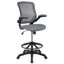 Dark Gray Mesh Ergonomic Drafting Chair with Adjustable Arms