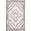 Luxurious Ivory & Black Hand-Tufted Wool Shag Rug - 5x8 Feet