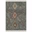 Gray Geometric Hand-Knotted Wool Area Rug with Fringe, 6' x 9'