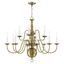 Antique Brass 12-Light Traditional Candle Chandelier