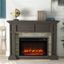 48" Brown MDF Freestanding Electric Fireplace with Remote