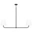 Brody Minimalist Matte Black Linear Pendant Chandelier with White Fabric Shades