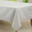 Shimmering Silver Fabric Tablecloth with Piping Detail