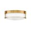 Heritage Brass and Etched Opal Glass 3-Light Flush Mount