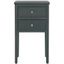 Transitional Blue-Gray Wood and Metal Accent Table with Storage