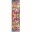 Boho Chic Pink Multi 2'2" x 10' Synthetic Geometric Runner Rug