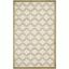 Ivory and Light Green Hand-Knotted Geometric Synthetic Area Rug, 6' x 9'