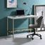 Elegance White & Gold Writing Desk with USB Port and Cable Management