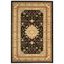 Black and Ivory Synthetic Safavid Style Circular Area Rug