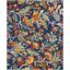 Verdant Jungle Vibe Navy Multicolor Floral 9' x 12' Area Rug