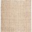 Ivory and Natural Jute Basket Weave 5' Square Rug