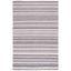 Gray and Ivory Striped Kilim 8' x 10' Wool Area Rug