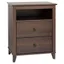 Espresso Tall 2-Drawer Nightstand with Open Cubby